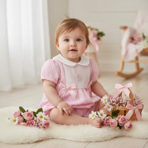 Striped “Bunny” Romper – by My Little Chick (Newborn–6 Months)