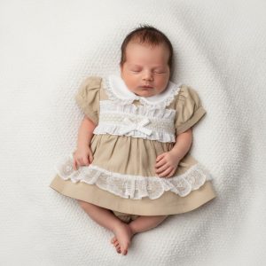 Smocked Lace Trim Dress Set – by Tiny Chick (3-8 lbs)