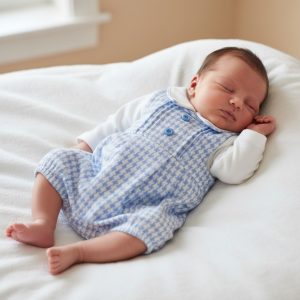 Blue Dogtooth Short Romper Set – by Tiny Chick (3–8 lbs)