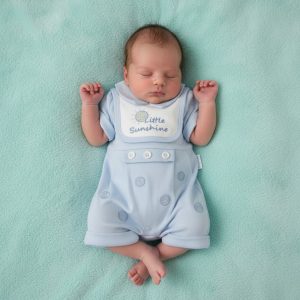 Sunshine Romper with Detachable Bib – by Tiny Chick (3–8 lbs)
