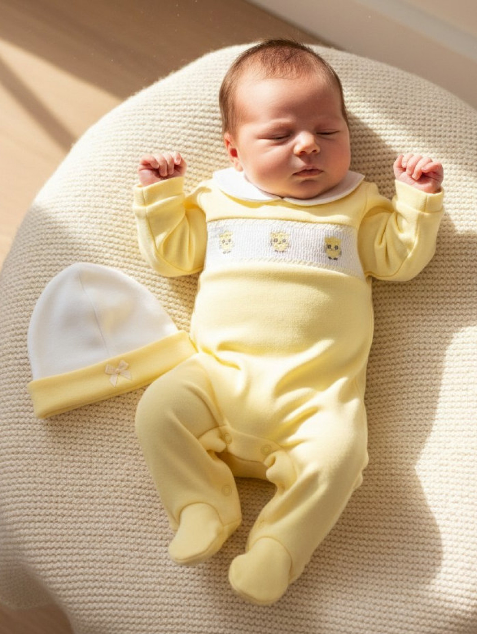 Smocked Owl All In One Set – by My Little Chick (Newborn–6 Months)