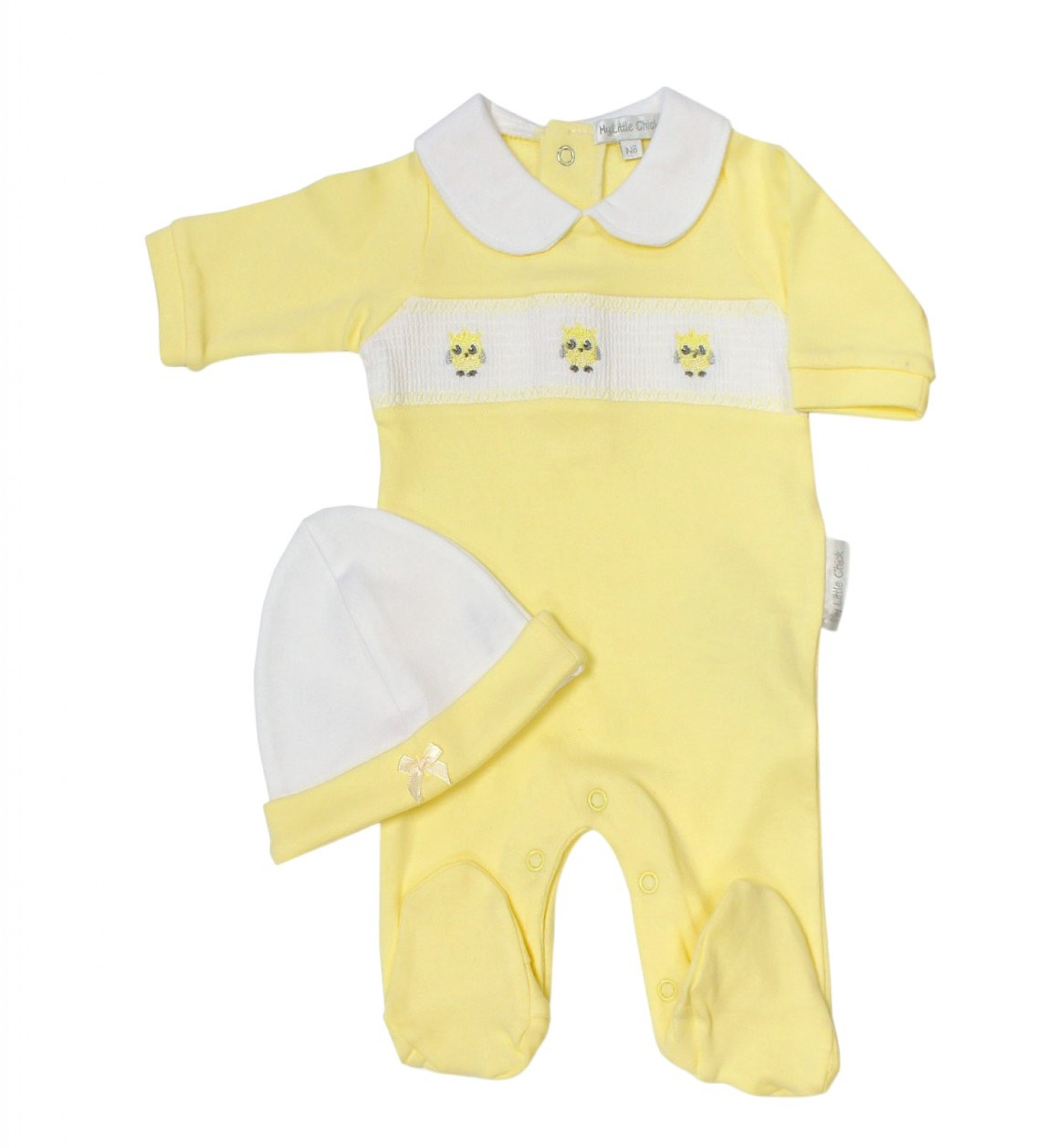 Smocked Owl All In One Set – by My Little Chick (Newborn–6 Months) - Image 2