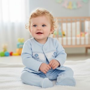 Smocked “Prince” 2 Piece Set – by My Little Chick (Newborn–6 Months)