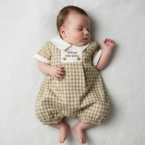 Welcome Dogtooth Romper – by My Little Chick (Newborn–6 Months)
