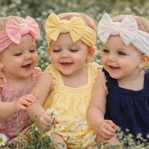 Cable Triple Pack Stretch Bow Headband Set – by Nursery Time (0–18 Months)