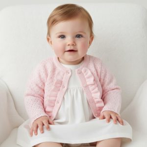 Luella Pink Frill Cardigan – by Pex (Newborn- 3 Months)