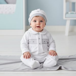 Smocked Star Velour All-in-One – by Rock-a-Bye Boutique (0–9 Months)