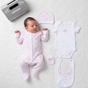 Floral 5 Piece Layette Set – by Rock-a-Bye Boutique (Newborn–6 Months