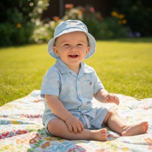 Shorts & Shirt Set with Hat – by Fudo (9–24 Months)
