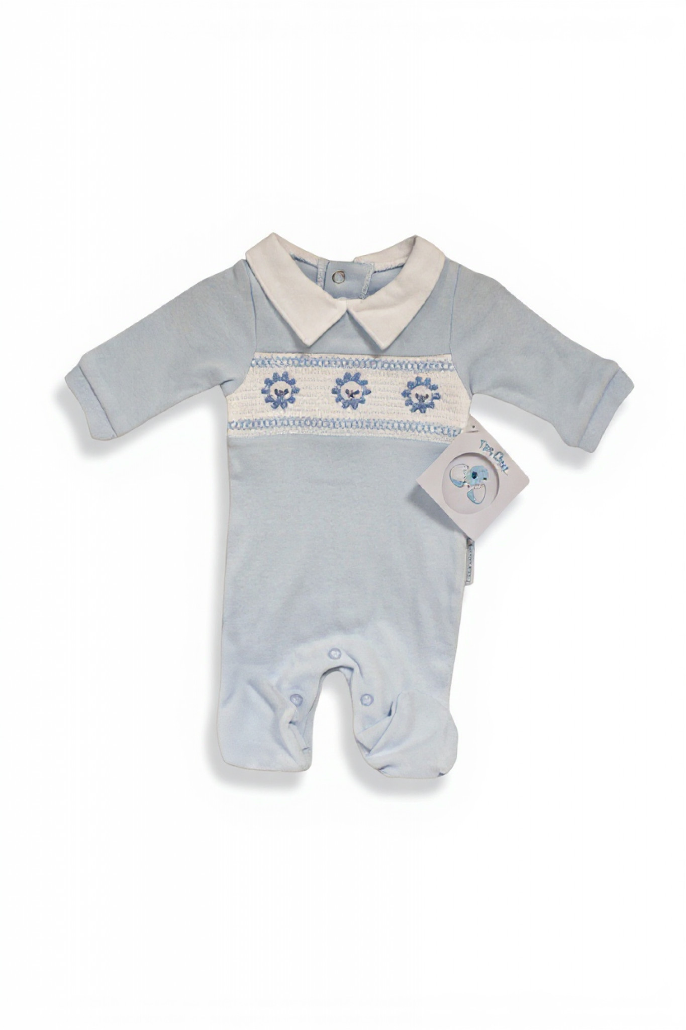 Sky Smocked “Lion” All In One – by Tiny Chick (3–8 lbs) - Image 2