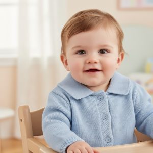 Sky Collared Cardigan – by Just For Me (Newborn–9 Months)