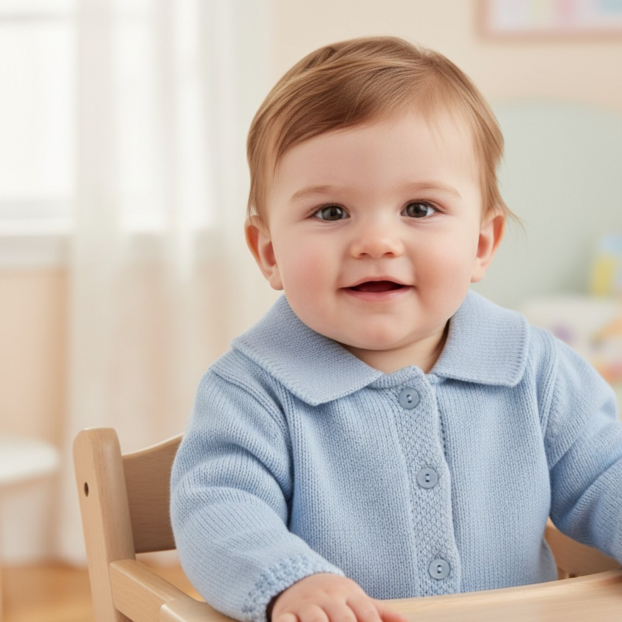 Sky Collared Cardigan – by Just For Me (Newborn–9 Months)
