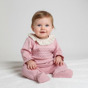 Smocked Cross Stitch Two Piece – by Little Dreams (0–9 Months)