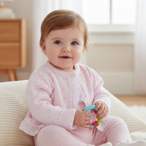 Broderie Lace Trim Cardigan – by Bee Bo (0–9 months)
