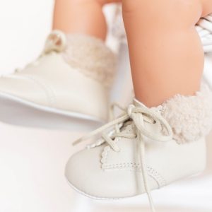 Biscuit Pre-Walker Boots with Fur Collar – by Bay Pod / Early Days (0–18 months)
