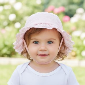 Pink Broderie Anglaise Summer Hat – by Snuggle Baby (0–24 Months)