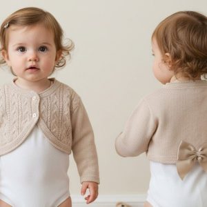 Biscuit Bow Bolero – by Bee Bo (9–24 months)