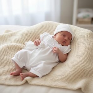 Smocked Romper – by Tiny Chick (3–8 lbs)