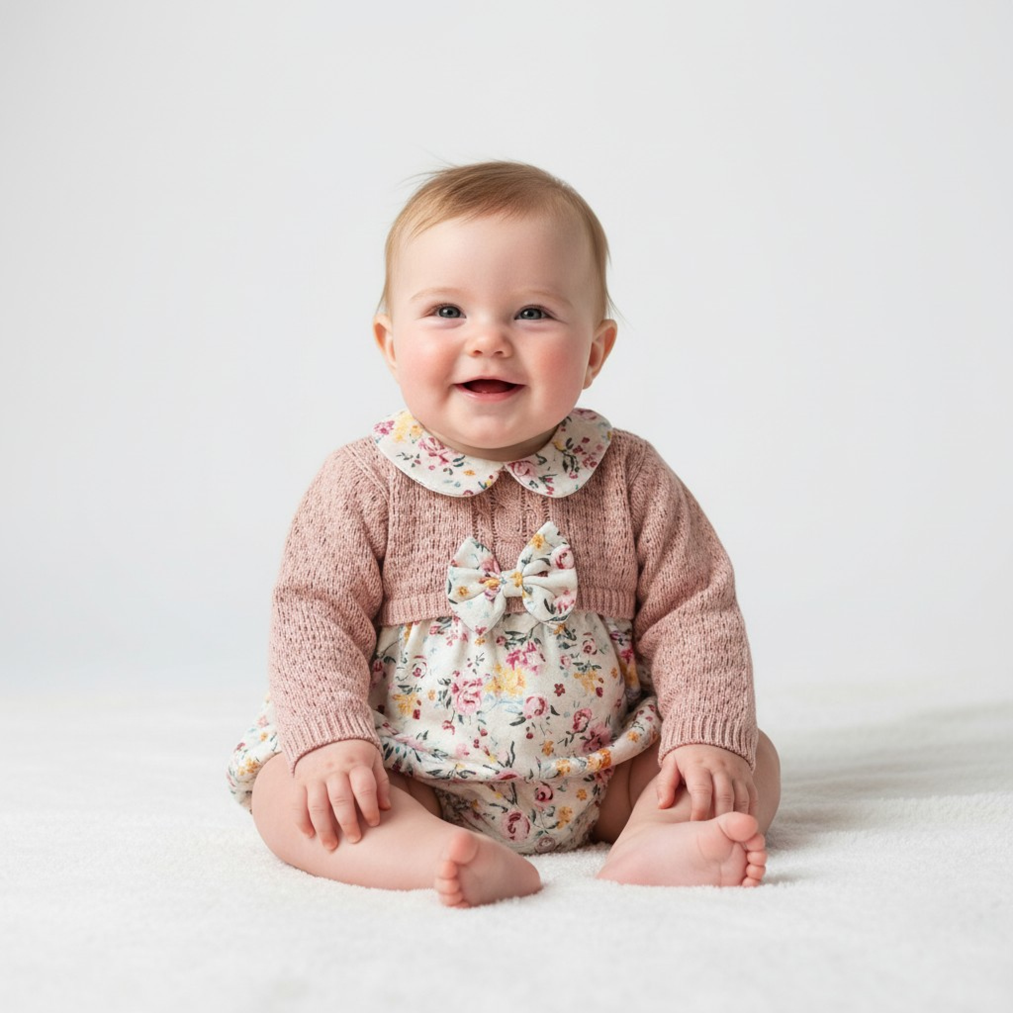 Classic Rose Romper – by Bee Bo (0–12 Months)