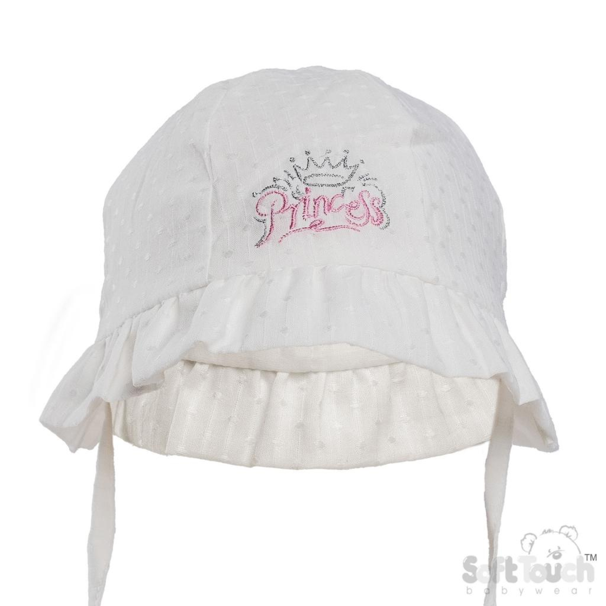 White Dotty Hat “Princess” – by Soft Touch (0–24 Months) - Image 2