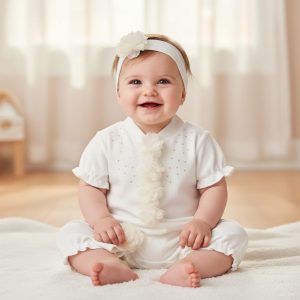 Sequin Flower Romper Set – by Visara & Vivaki (0–9 Months)