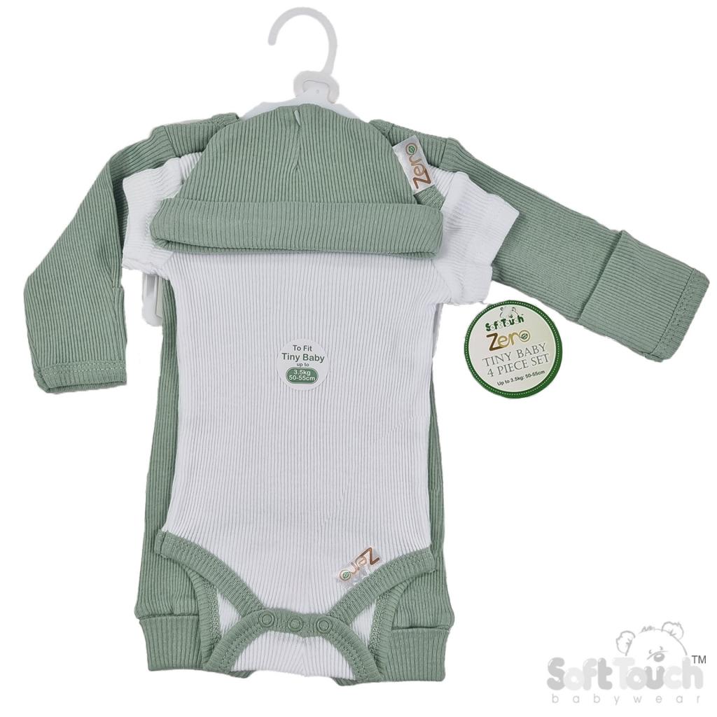 Sage Green Four Piece Set – by Soft Touch (Tiny Baby 3.5kg) - Image 3