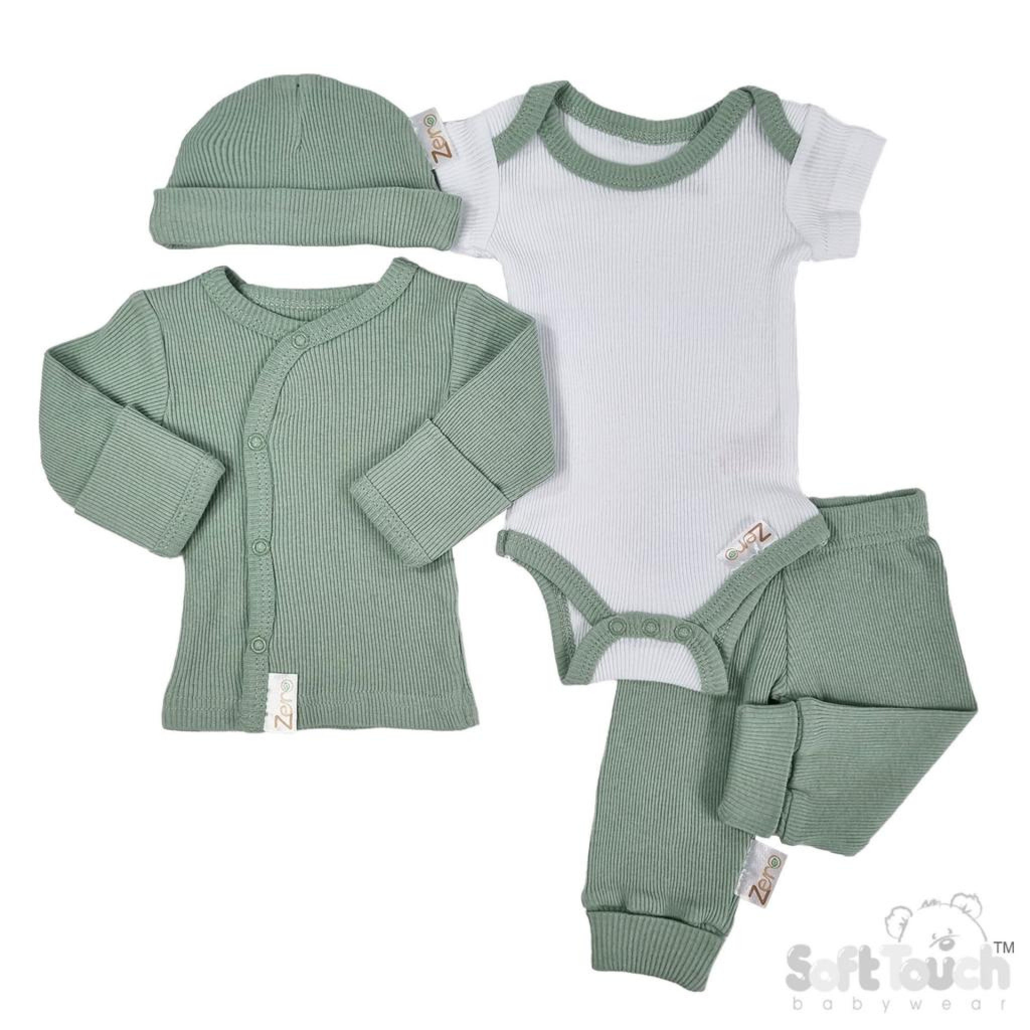 Sage Green Four Piece Set – by Soft Touch (Tiny Baby 3.5kg) - Image 2