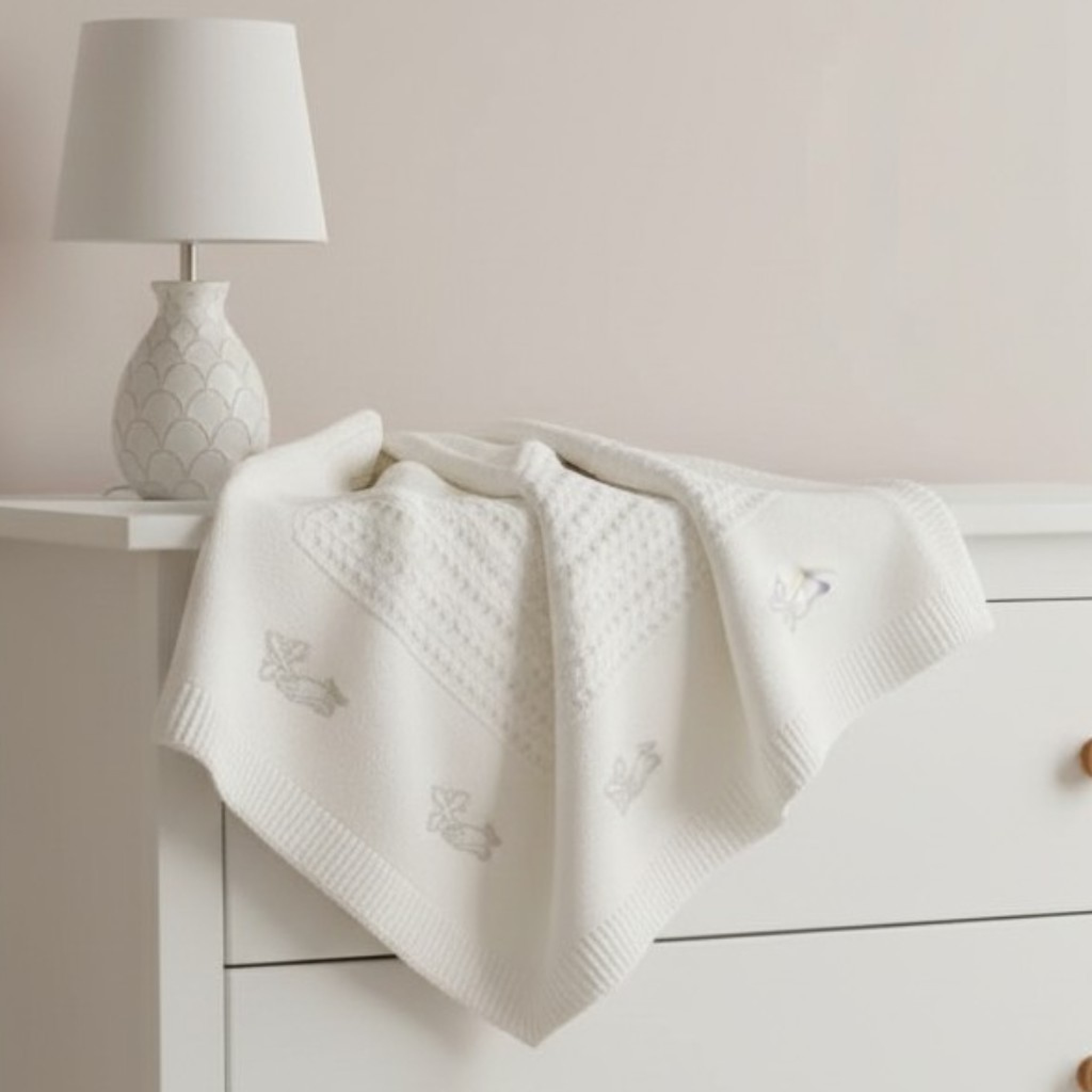 Christening Shawl with Silver Embroidery – by Snuggle Baby