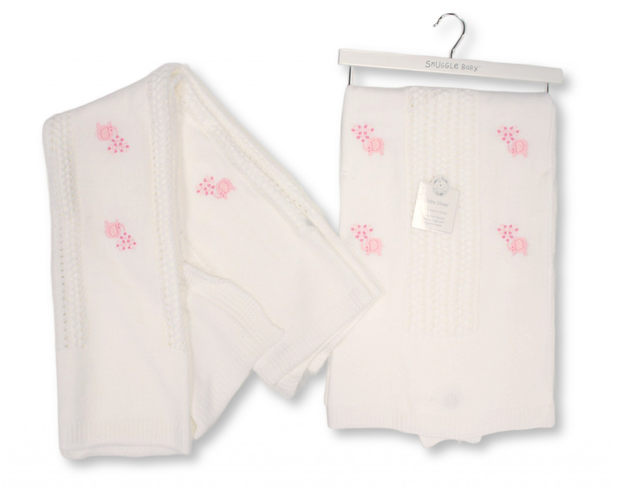 Pink “Elephant” Shawl with Fringe – by Snuggle Baby - Image 2
