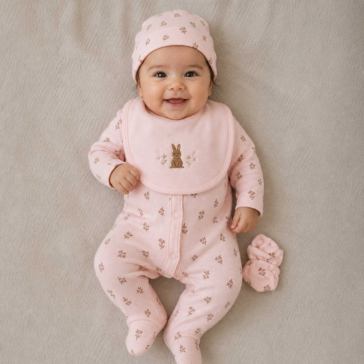 Bunny 5-Piece Layette Set – by Rock-a-Bye Boutique (0–6 months)