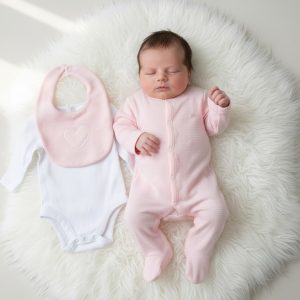 Heart Textured Layette Set – by Rock-a-Bye Boutique (0–6 Months)