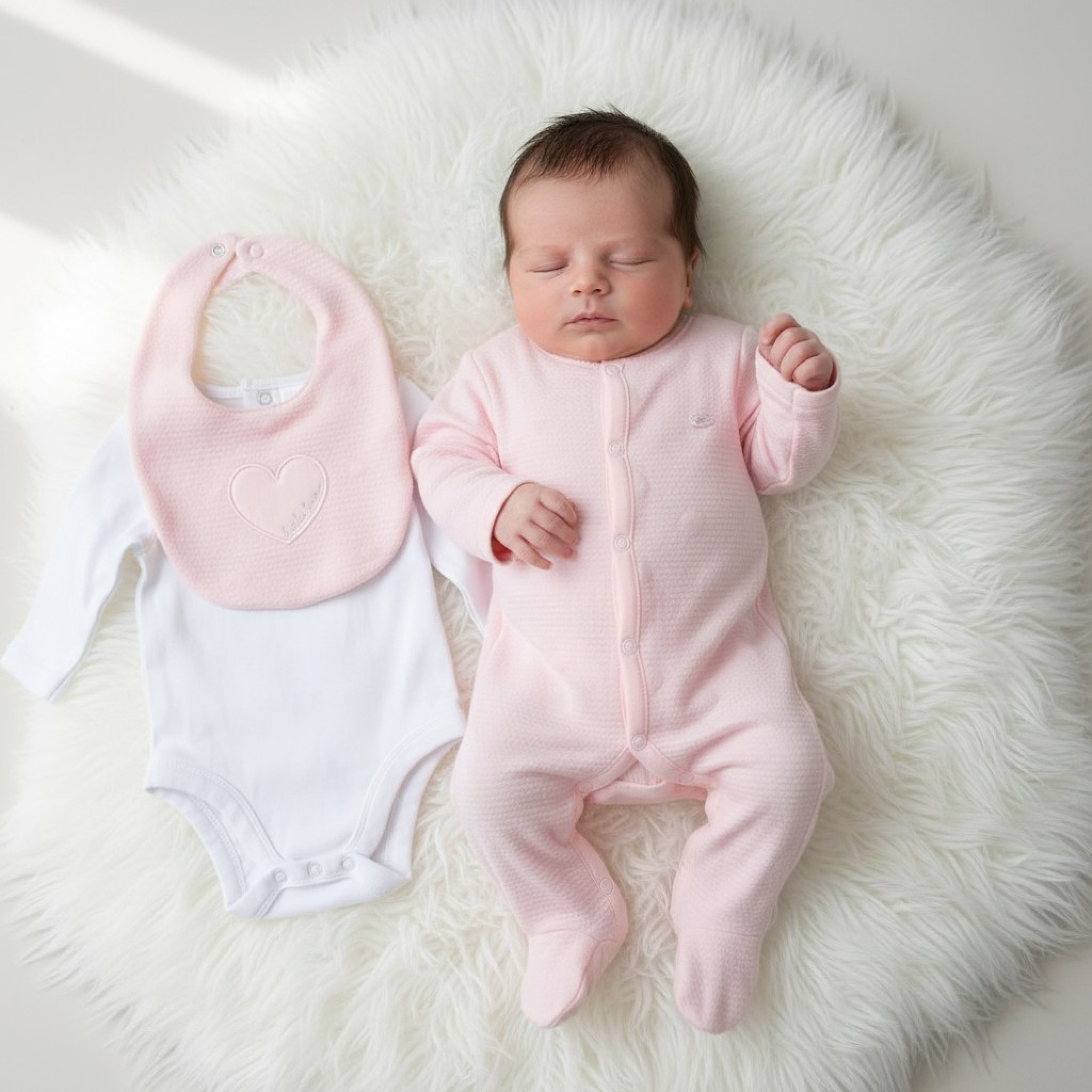 Heart Textured Layette Set – by Rock-a-Bye Boutique (0–6 Months)