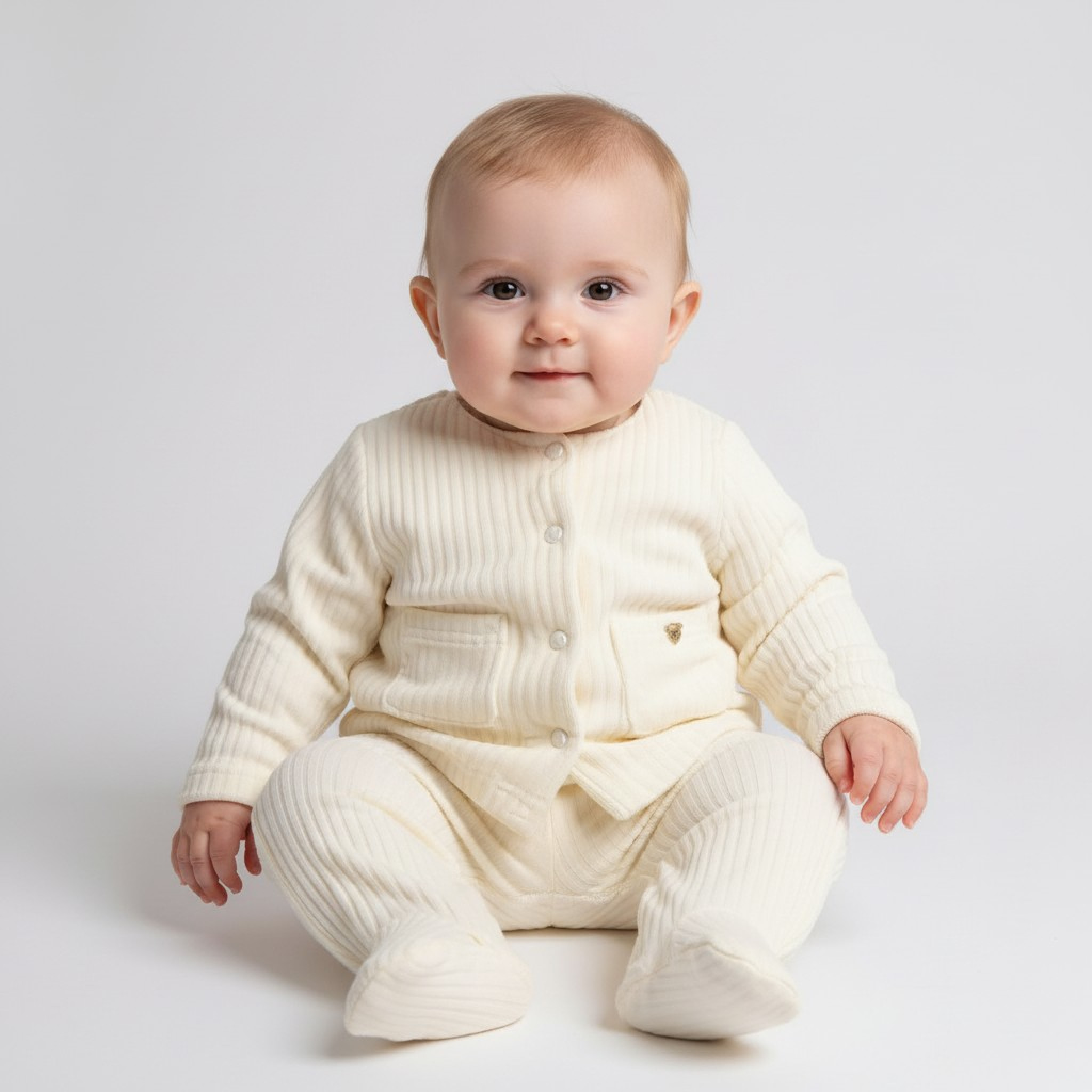 White Ribbed Velour Nursery Set – by Rock-a-Bye Baby Boutique (0–9 Months)