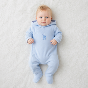 Sky Hooded Bunny All-in-One – by My Little Chick (3–6 Months)