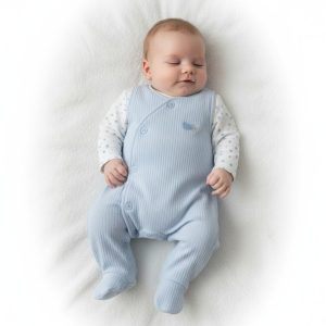 Stars and Hearts Dungaree Set – by My Little Chick (Newborn – 3 Months)