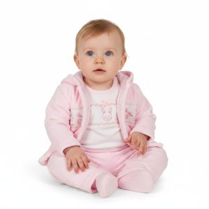 Smocked Velour Rabbit 3-Piece Set – by My Little Chick (Newborn & 3–6 Months) LAST ONE‼️