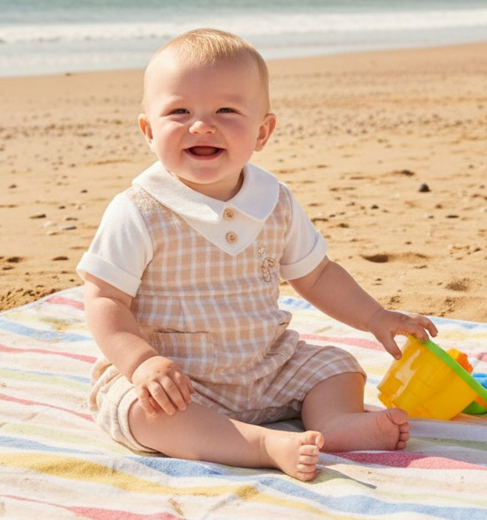 Checked Romper – by My Little Chick (Newborn–6 Months)