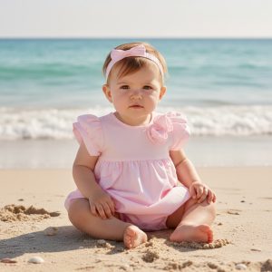 Rosebud Romper Set – by Watch Me Grow (0–6 Months)
