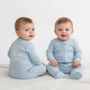 “Welcome” Ribbed Zipped All In One – by Little Dreams (0–9 Months)