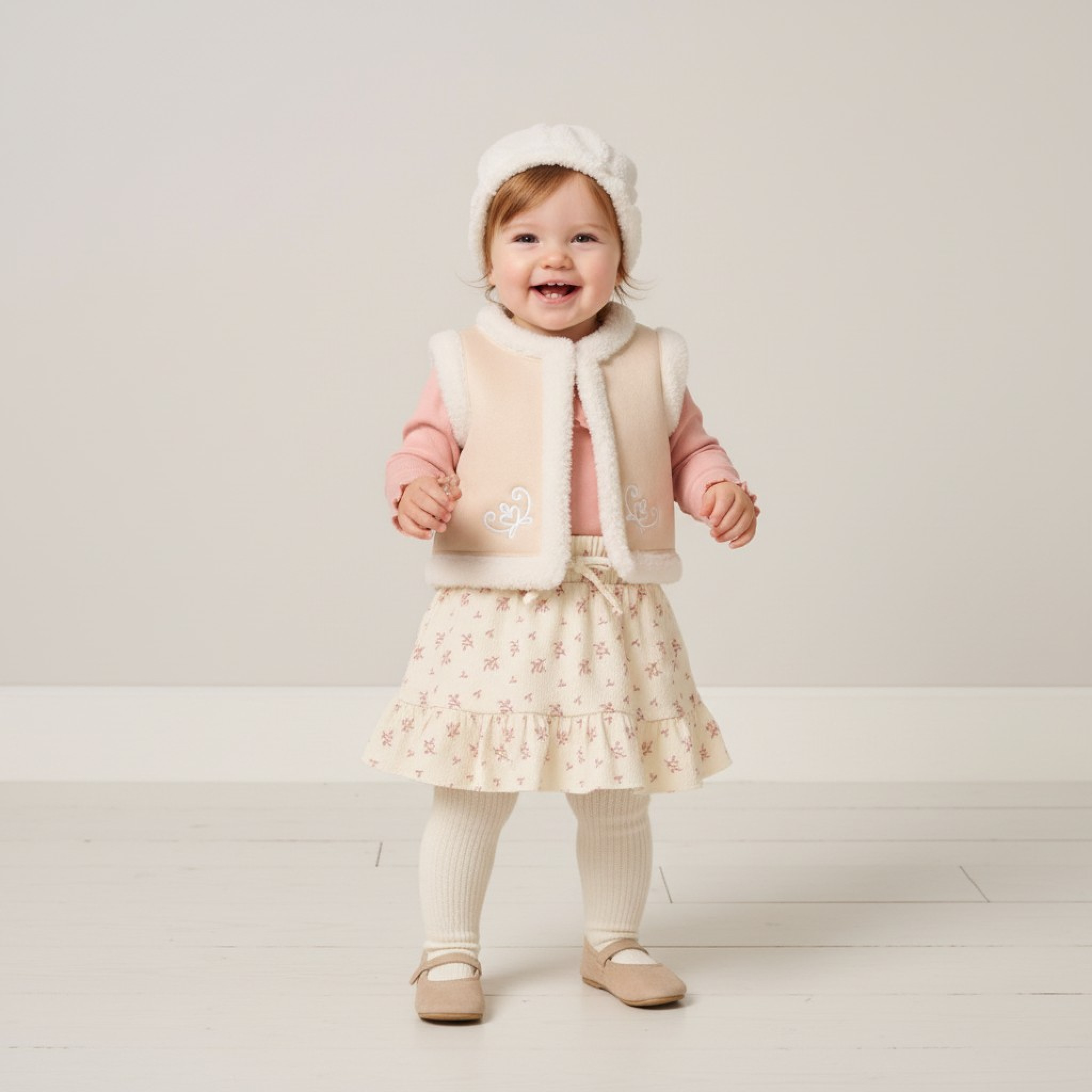 Faux Sheepskin Gilet and Skirt Set – by Lily & Jack (12–24 Months)