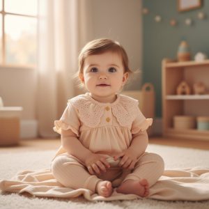Lace Collar Top and Trousers – by Visara & Vivaki (3–12 Months)