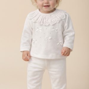 Diamante Bow Two Piece Set – by Visara & Vivaki (3–9 Months)