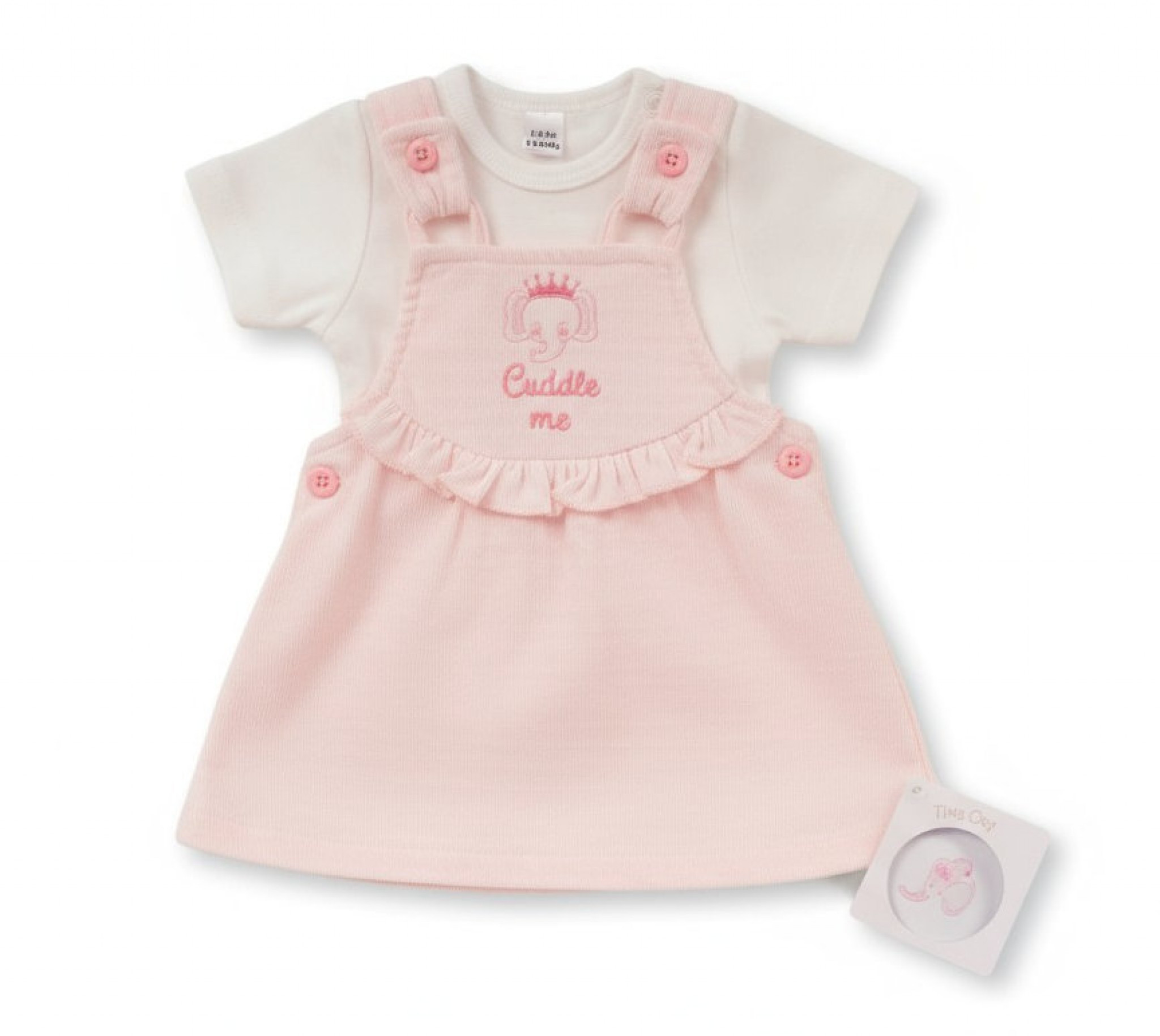“Cuddle Me” Pinafore Set – by Tiny Chick (3–8 lbs) - Image 2
