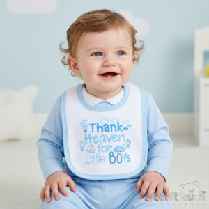 Thank Heaven for Little Boys Bib – by Soft Touch