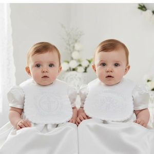 White Satin Christening Bib – “My Special Day” – by Soft Touch