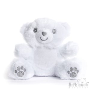 White Recycled Teddy Bear with Paws – by Soft Touch Zero (15cm)