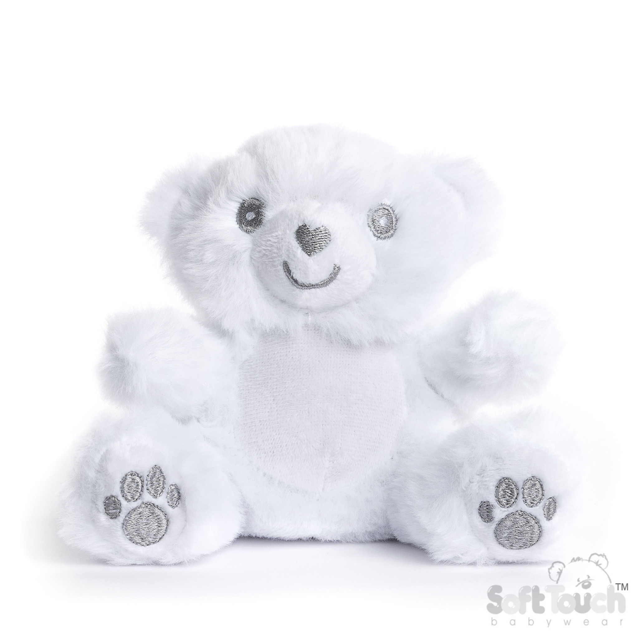 White Recycled Teddy Bear with Paws – by Soft Touch Zero (15cm)