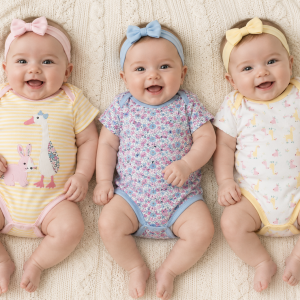 3-Pack Goose & Bunny Bodysuits – by Rock-a-Bye Baby Boutique (0–12 months)