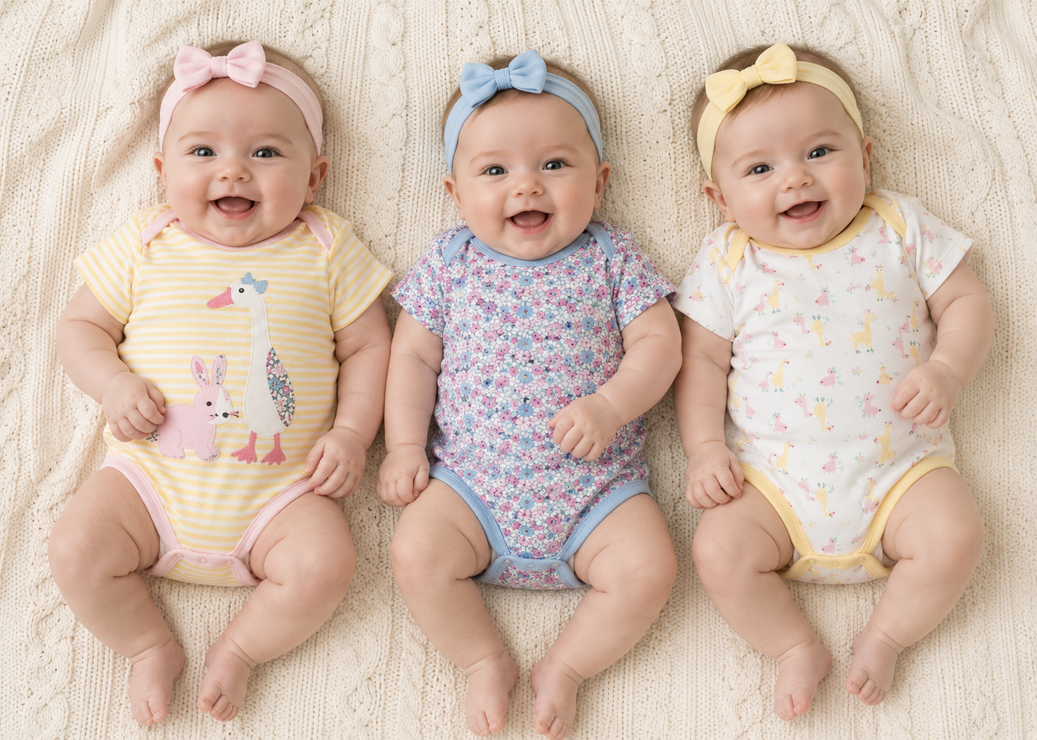 3-Pack Goose & Bunny Bodysuits – by Rock-a-Bye Baby Boutique (0–12 months)