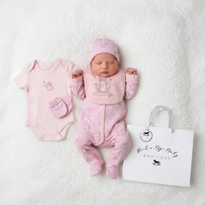 Bunny 5-Piece Layette Set – by Rock-a-Bye Boutique (0–6 Months)
